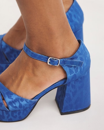 Mia Cross Front Platform Heeled Sandals - Extra Wide Fit (EEE)