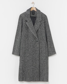 Double Breasted Herringbone Coat