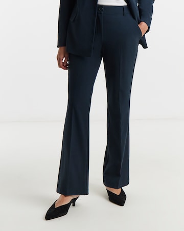 Navy Tailored Bootcut Trousers with stretch