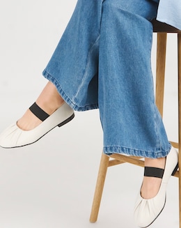 Heavenly Soles Paisley Leather Elastic Mary Jane - Extra Wide Fit (EEE)