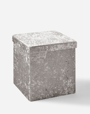Crushed Velvet Foldable Storage Ottoman Cube