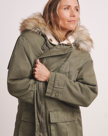 Anthology Khaki Cotton Parka Coat