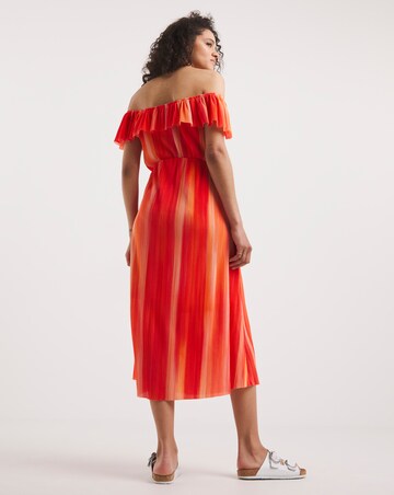 Summer Plisse Bardot Sun Dress
