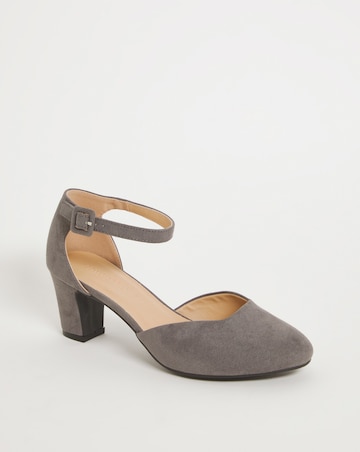 Two Part Heeled Shoe With Ankle Strap EEE Fit