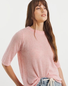 Fine Knit Half Sleeve T-shirt