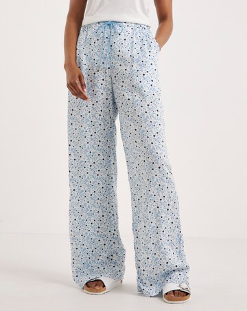 Spun Viscose Pull On Wide Leg Trouser