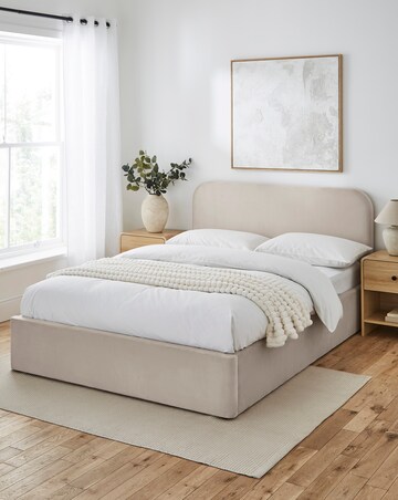 Emery Velvet Storage Ottoman Bed