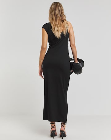 Black Premium Jersey Midaxi Stretch Dress