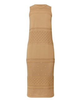 Tan Crochet Midaxi Dress