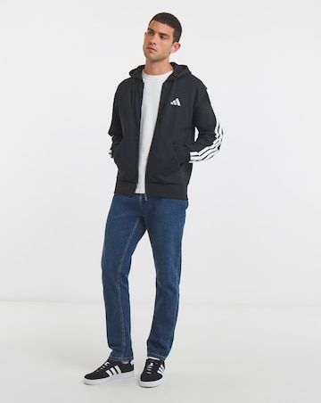 adidas 3 Stripes Full Zip Fleece Hoodie