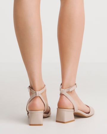 Amber Barely There Low Block Heel Sandals Wide E Fit