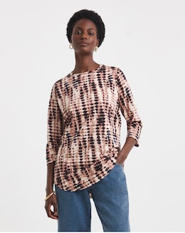 Longline Curved Hem 3/4 Sleeve