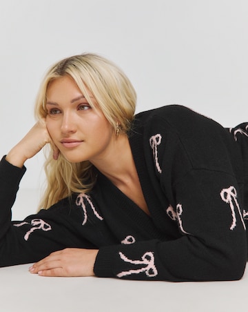 Simply Be Black Bow Boyfriend Cardigan
