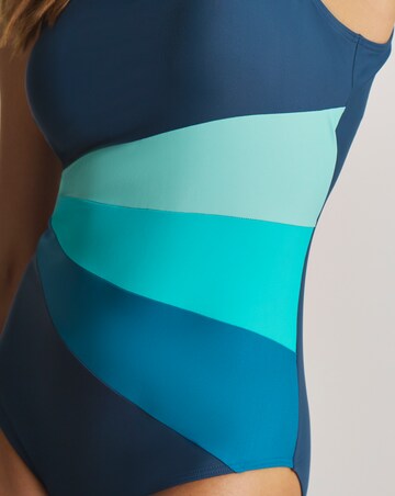 Sports Navy Colourblock Swimsuit