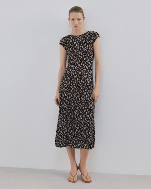 Mango Floral-Print Midi Dress Pome
