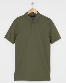 Jersey Polo Long Length- Khaki