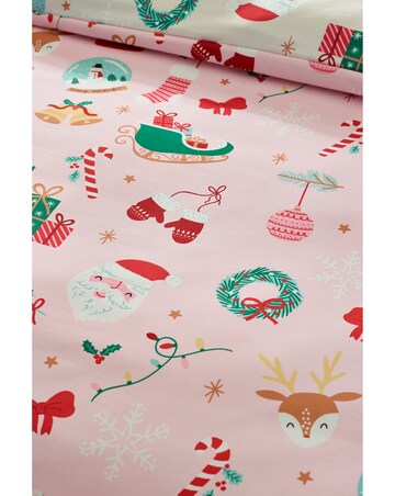 Catherine Lansfield Christmas Happy Holidays So Soft Reversible Duvet Cover Set