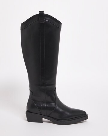 Zaida Western Cowboy Knee High Boots - Extra Wide Fit (EEE) & Super Curvy Calf