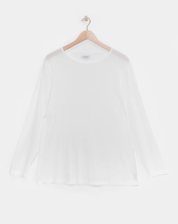 Ivory Semi Sheer Mesh Top