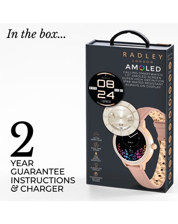 Radley Series 33 AMOLED Slim Silicone Leather Smart Watch - Pink