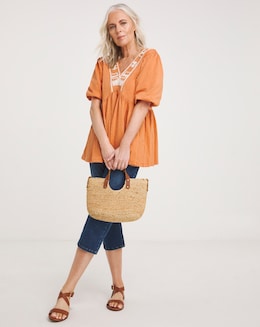 Julipa Pure Cotton Puff Sleeve Top