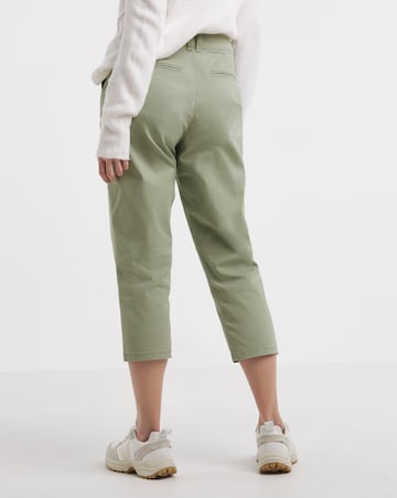Soft Khaki Stretch Cropped Chino Trouser