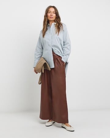 Faux Leather Wide Leg Trouser