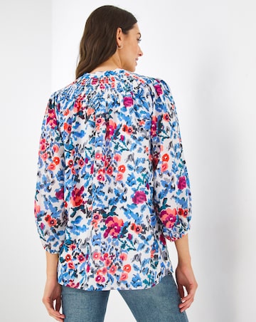 Julipa Ruched Neck Chiffon Blouse