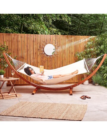 VonHaus Santorini Wooden Frame Hammock