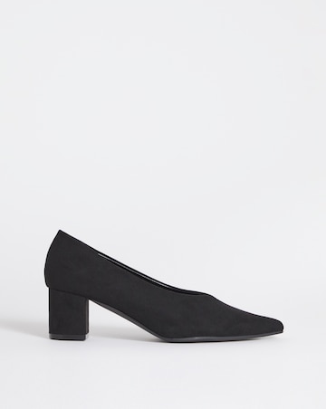 Jaida V Cut Heeled Court Shoes - Wide Fit (E)