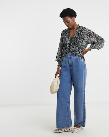 Ruffle Crinkle Chiffon Blouse