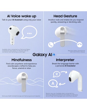 Samsung Galaxy Buds4 with Galaxy AI - White