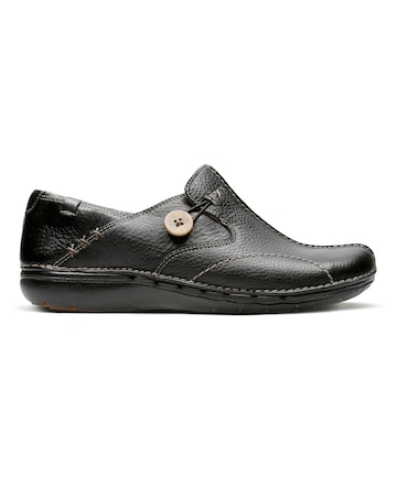 Clarks Un Loop Button Slip On Shoes Standard Fit
