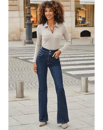 Sosandar Contour Waist Kick Flare Jean