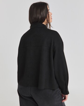Simply Be Black Suedette Cropped Shacket