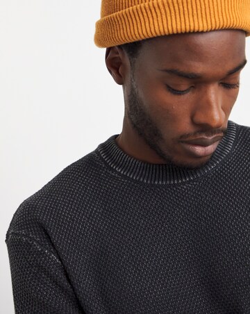 Grey Pigment Dyed Slouch Knitted Jumper