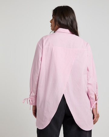 Simply Be Pink Stripe Open Back Shirt