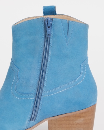 Joe Browns Blue Embroidered Suede Cowboy Boot -Wide Fit (E)