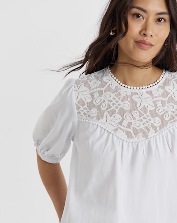 Broderie Yoke Top