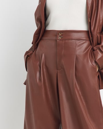 Faux Leather Wide Leg Trouser