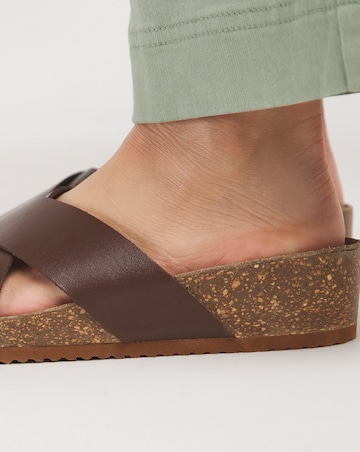 Rena Leather Crossover Footbed Mule Wide E Fit