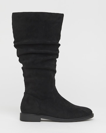 Pebble Knee High Ruched Boots - Wide Fit (E) & Standard Calf