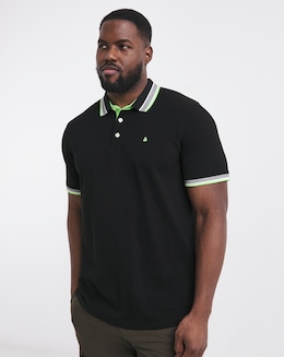 Jack &amp; Jones Premium Paulos Tipped Polo - Black