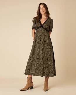 Nobody's Child Khairan Midi Dress Rosebud Black