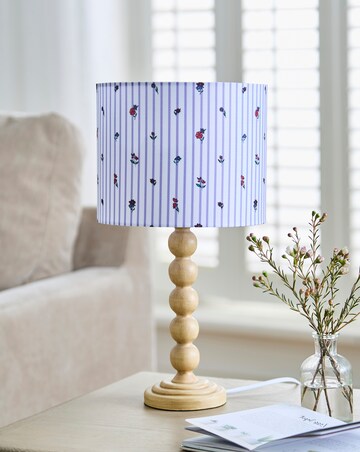 Julipa Evelyn Floral Stripe Bobbin Table Lamp