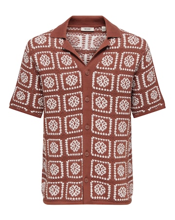 Only & Sons Bart Crochet Shirt - Rust