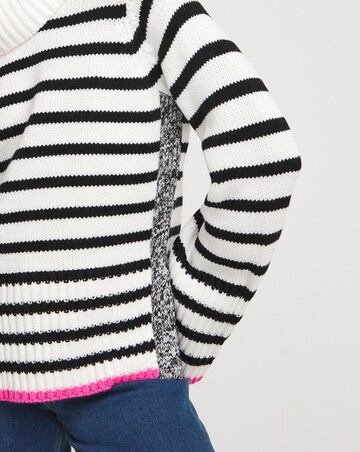 Stripe Detachable Collar Jumper