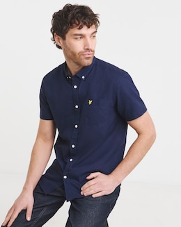 Lyle &amp; Scott Short Sleeve Oxford Shirt - Navy
