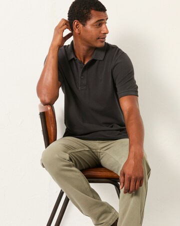 Fatface Pique Short Sleeve Polo (Regular & Tall) - Black