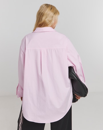 Mixed Stripe Oversized Poplin Shirt